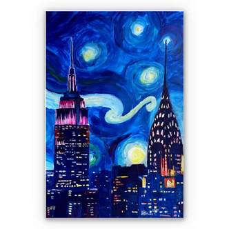 Wandbild Bleichner - New York bei Nacht 
