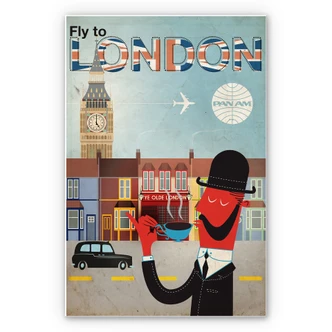 Wandbild PAN AM - Fly to London 