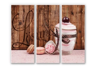 Wandbild Kein Kuchen ist auch keine Lösung (3-teilig) 