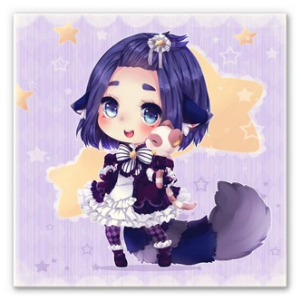 Wandbild La Doll Blanche - Chibi Esther 