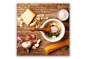 Wandbild Laercio - Pesto Rezept - quadratisch 