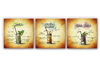 Wandbild Longdrinks Set 01 (3-teilig) Wandbild Longdrinks Set 01 (3-teilig)