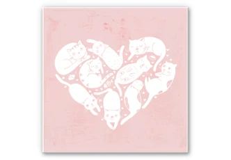 Wandbild Loske - Cat Heart 
