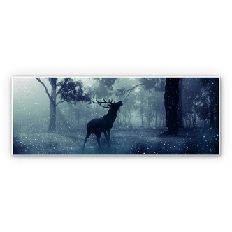 Wanddecoratie Hert in het Bos - Panorama 