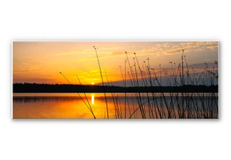 Wandbild Sonnenuntergang am See - Panorama 