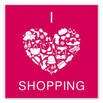 Wandbild I love Shopping - quadratisch 