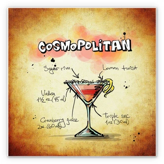 Wandbild Cosmopolitan - Rezept Wandbild Cosmopolitan - Rezept
