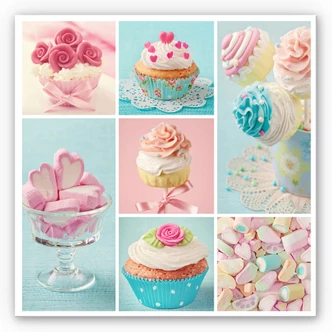 Wandbild Cupcake-Collage - quadratisch 