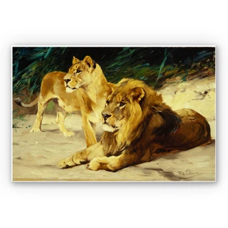 Wandbild Kuhnert - Löwenpaar 
