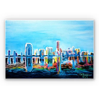 Wandbild Bleichner - Miami im Neonschimmer 