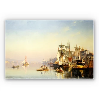 Wandbild Neumann - Fischerboote und Kähne auf der Themse bei Greenwich 