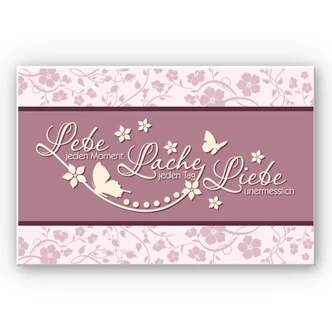 Wandbild Lebe jeden Moment... Flieder 