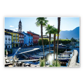 Wandbild Hafen am Lago Maggiore 