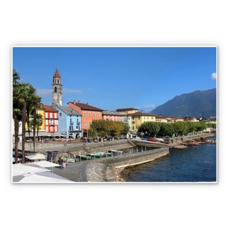Wandbild Hafenpromenade am Lago Maggiore 