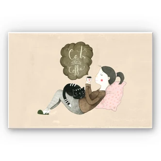 Wandbild Loske - Cats & Coffee 