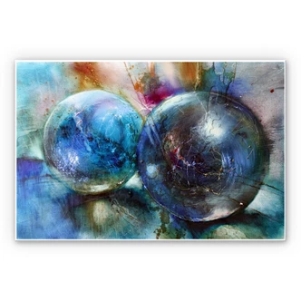 Wandbild Schmucker - Blaue Murmeln 