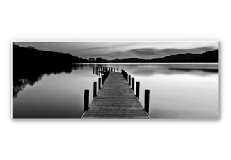 Wandbild Seepanorama - schwarz/weiß 
