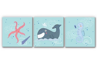 Wandbild Loske - Am Strand (3-teilig) 