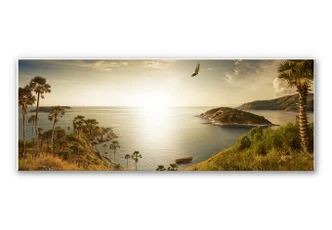 Wandbild Sonnenuntergang im Paradies - Panorama 