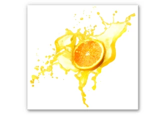 Wandbild Splashing Oranges - quadratisch 