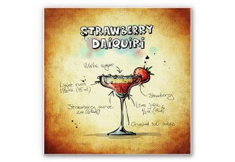Wandbild Strawberry Daiquiri - quadratisch 