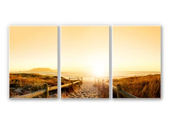 Wandbild Sunset at the Beach (3-teilig) 