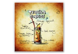 Wandbild Tequila Sunrise - Rezept 