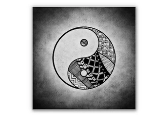 Wandbild Yin und Yang - quadratisch 