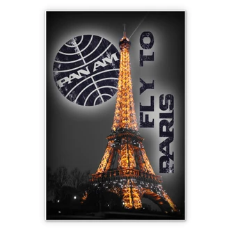 Wandbild PAN AM - Paris Eiffelturm beleuchtet 