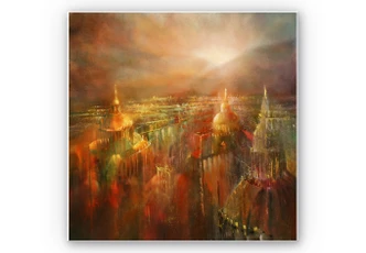 Wandbild Schmucker -  Die Stadt erwacht 