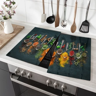 Afdekplaat voor fornuis Kleurrijke verscheidenheid aan kruiden 