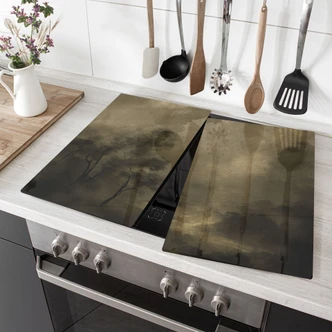 Kookplaat Trees in de mist van de schemering - Hobday 