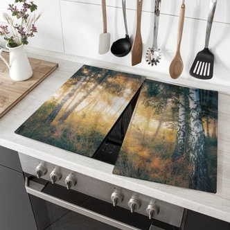 Piastra di copertura del fornello Sole nella foresta di betulle - Kado 