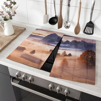 Plaque de recouvrement pour cuisinière Brouillard d'automne dans les Alpes - Selagea 