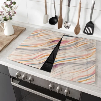 Piastra di copertura del fornello Onde colorate astratte - Treechild 