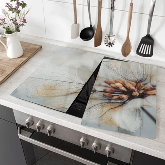 Cooker afdekplaat gedroogde bloem structuur | Bloemen keuken decoratie - Treechild 