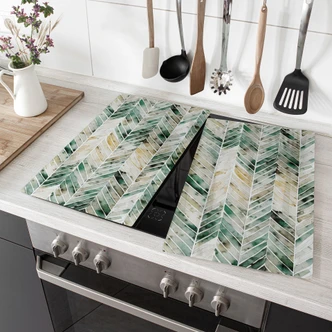 Piastra coprifornello Verde acquerello a spina di pesce - Treechild 