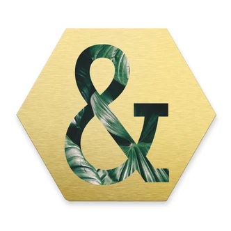 Hexagon Alu-Dibond Goud Decoletters - Jungle &2 