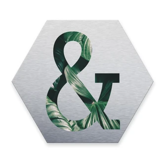 Hexagon Alu-Dibond Zilver Decoletters - Jungle &2 