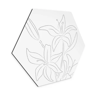 Hexagon Wandbild 1X Studio - Line Art Floral - Minimalistische Blumen - Alu-Dibond Hexagon Wandbild 1X Studio - Line Art Floral - Minimalistische Blumen - Alu-Dibond