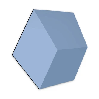 3D Hexagon - Alu-Dibond Blau 