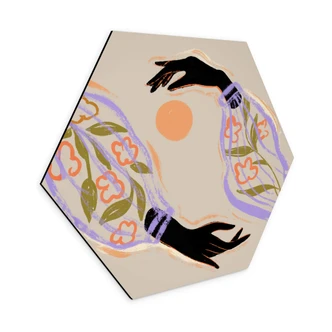 Hexagon Dibond Arty Guava - Hugging the Sun 