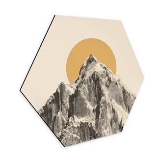 Hexagone - alu-Dibond Soleil derrière la montagne - Bodart 