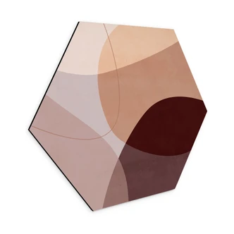 Hexagon Wandbild Abstrakte Formen in warmen Erdtönen - Böhmer - Alu-Dibond Hexagon Wandbild Abstrakte Formen in warmen Erdtönen - Böhmer - Alu-Dibond