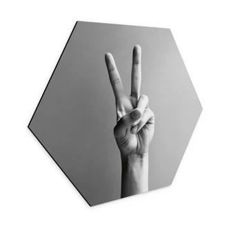 Hexagon Wandbild Victory Hand - Zeichen des Friedens und Sieges - Bühler - Alu-Dibond Hexagon Wandbild Victory Hand - Zeichen des Friedens und Sieges - Bühler - Alu-Dibond