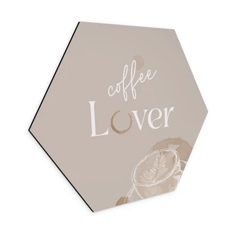 Hexagon Wandbild Coffee Lover - Alu-Dibond 