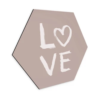 Hexagon Wandbild Eleonora - Love Pinselstriche - Alu-Dibond 