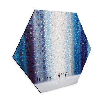 Hexagon Wandbild Verträumter Regentag - Ermilkina - Alu-Dibond 