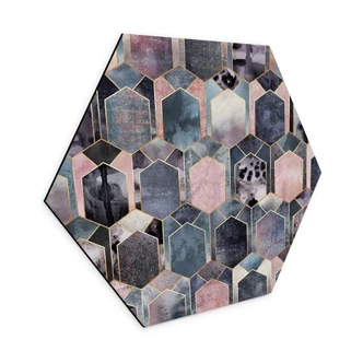 Hexagon Dibond Fredriksson - Dreaming in Pink and Gold 