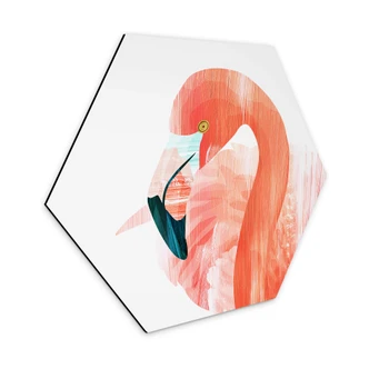 Hexagon Dibond Goed Blauw - Pink Flamingo 